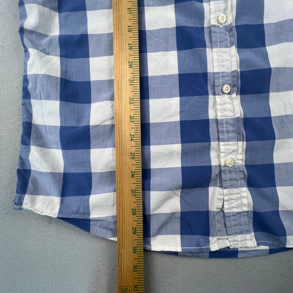 Gap Button Down Shirt Mens Large Blue Buffalo Check Plaid Cotton Casual Classic - Picture 5 of 12